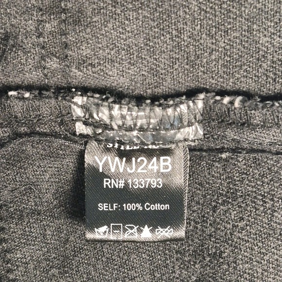 Pol Boutique Brand Wmn Sm. Distressed Patched Fringe Blk Gray Denim Jacket EUC - Picture 11 of 16